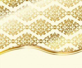 Ornate beige bow vector card