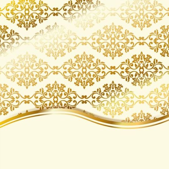 Ornate beige bow vector card