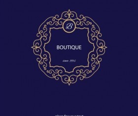 Golden frame with blue background vector 05