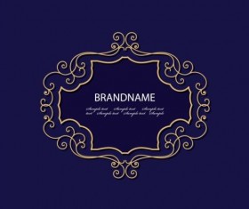 Golden frame with blue background vector 06