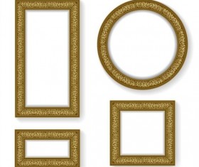 Golden photo frame luxury vector 01