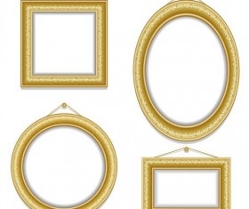 Golden photo frame luxury vector 02