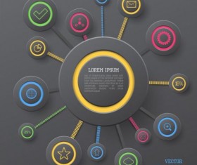 Gray style infographic template vector design 01