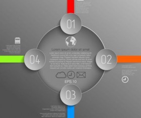 Gray style infographic template vector design 02