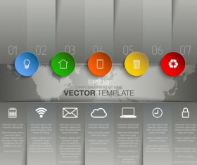 Gray style infographic template vector design 06
