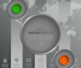 Gray style infographic template vector design 08