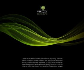 Green wavy with black background vector
