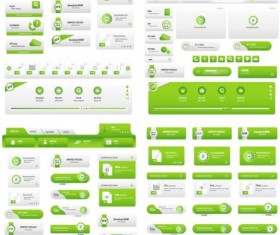 Green website template with button vector