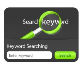 Green with black keyword searching interface vector