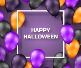 Halloween background with colored balloons vector 01