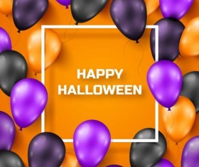 Halloween background with colored balloons vector 02