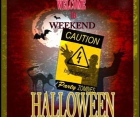 Halloween party grunge styles poster vector 01