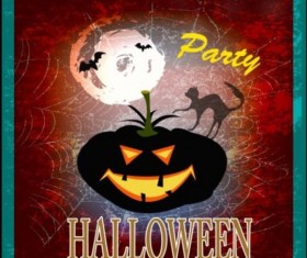 Halloween party grunge styles poster vector 02