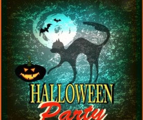 Halloween party grunge styles poster vector 03