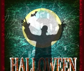 Halloween party grunge styles poster vector 05