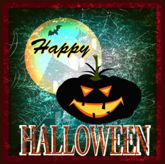 Halloween party grunge styles poster vector 06