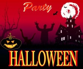 Halloween zombles party creative poster vector