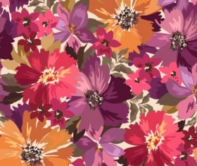 Hand drawn flower vector seamless pattern 02