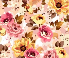 Hand drawn flower vector seamless pattern 03