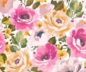 Hand drawn flower vector seamless pattern 04