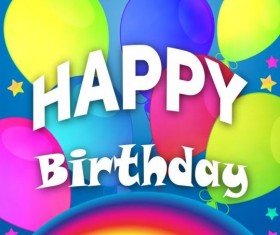 Happy birthday vector with balloon and rainbow 09 free download