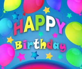Happy birthday vector with balloon and rainbow 09 free download