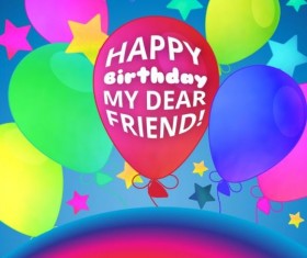 Happy birthday vector with balloon and rainbow 06