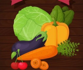 Healthy and tasty vagetables poster vector 01