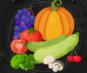 Healthy and tasty vagetables poster vector 04