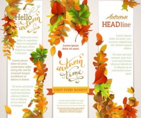 Hello autumn vector vertical banners 01