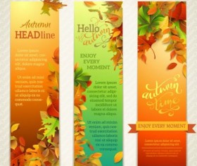 Hello autumn vector vertical banners 02