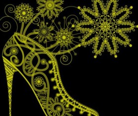 High-heeled shoes with floral photoshop brushes