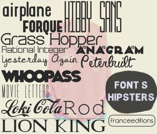 Hipster fonts set