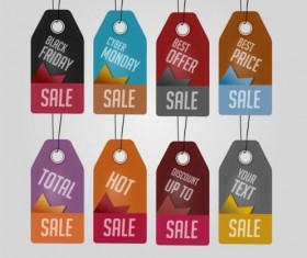Holiday sale tags set vector 02