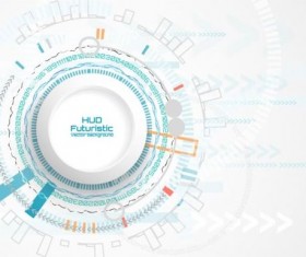 Hud futuristic tech background vector 02