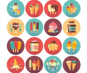 Ice cream shadow icons set