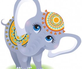 Indian elephant cartoon vector