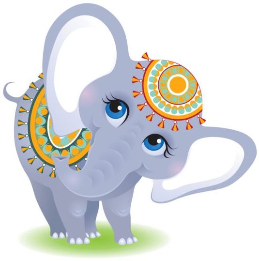 Indian elephant cartoon vector free download