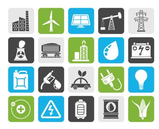 Industrial and power icons set