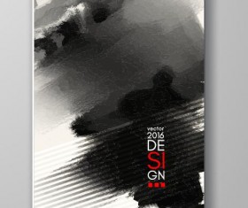 Ink paint cover brochures vector 01