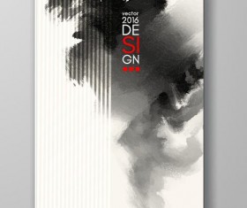 Ink paint cover brochures vector 02