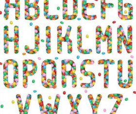 Jelly beans alphabet vector