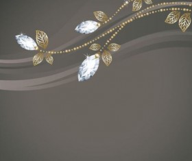 Jewel postcard with floral vector 01