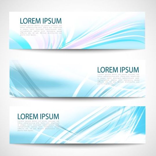 Linght blue wave banners design vector 02