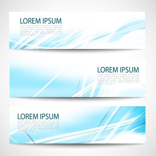 Linght blue wave banners design vector 03