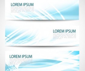 Linght blue wave banners design vector 04