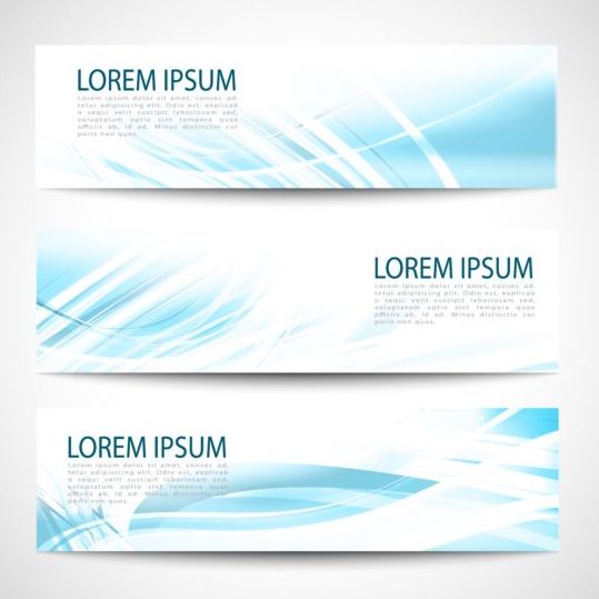Linght blue wave banners design vector 04