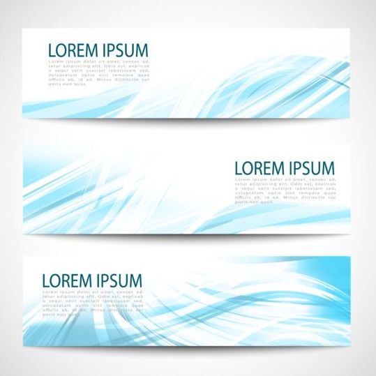 Linght blue wave banners design vector 06