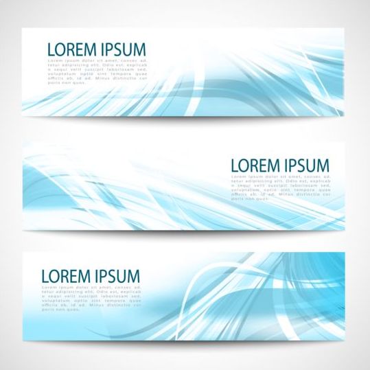 Linght blue wave banners design vector 08