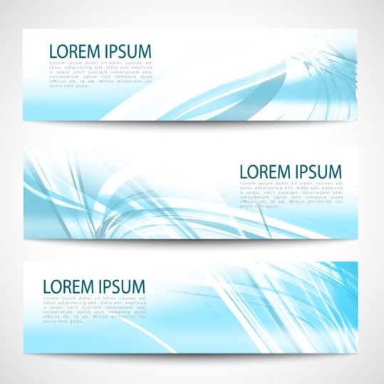 Linght blue wave banners design vector 09